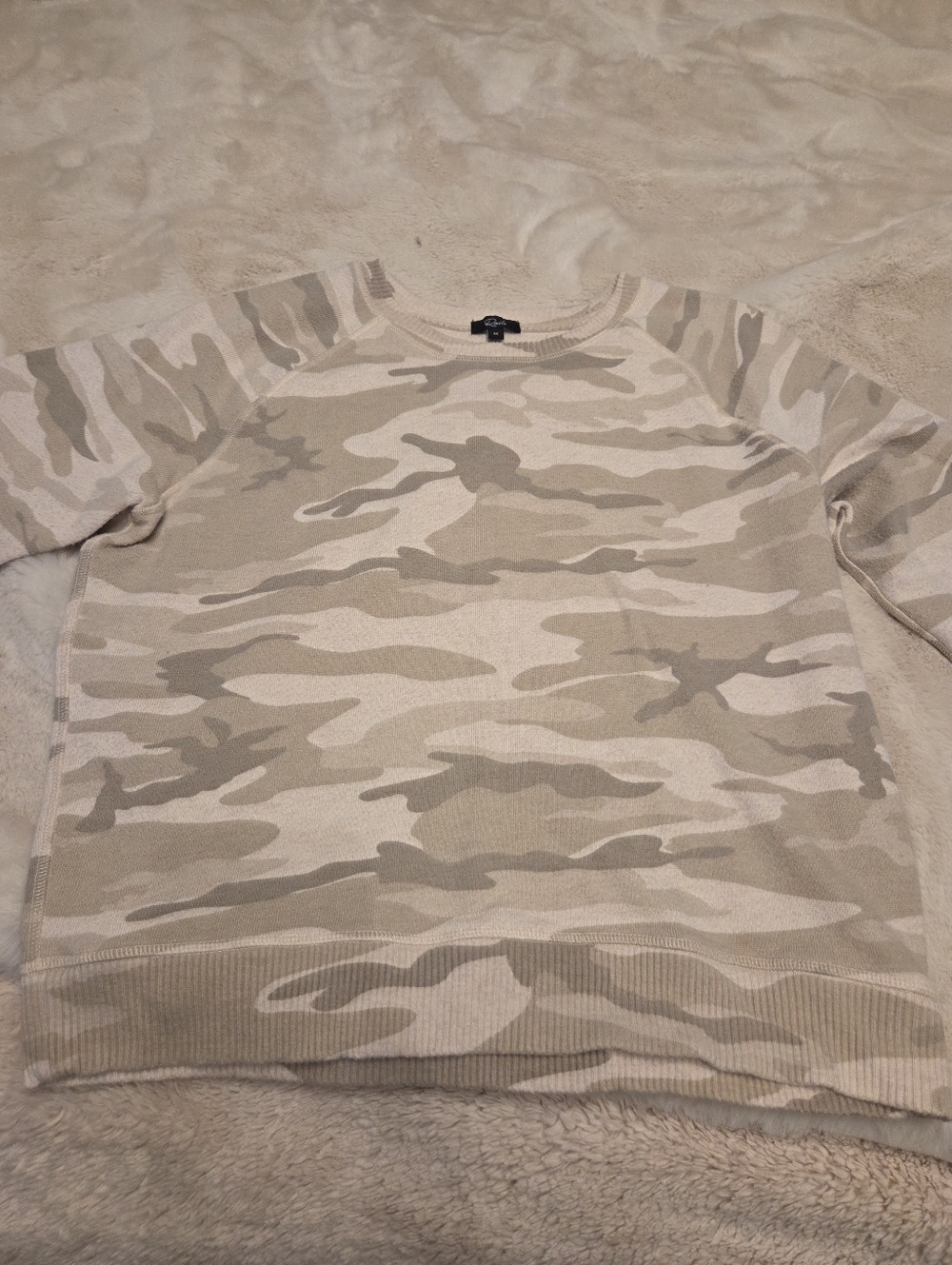 Lot of 2! Rails Beige Camo Crewneck Sweatshirt plus Brown Quilted Sweatshirt